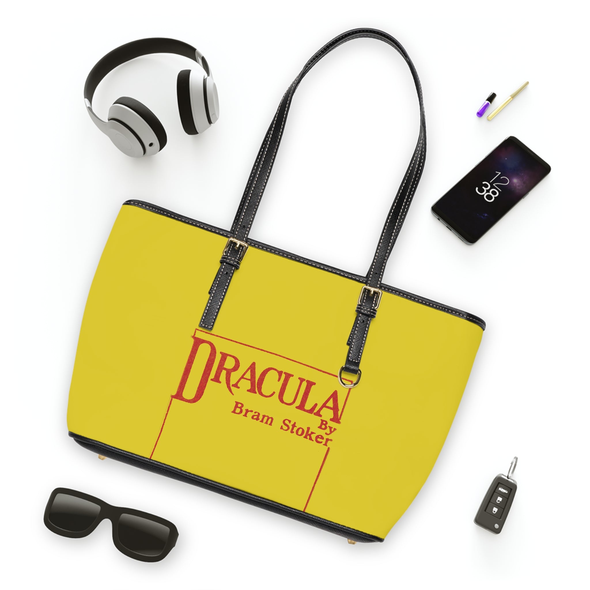 Dracula book cover Tote Bag | Bram Stoker inspired yellow design
